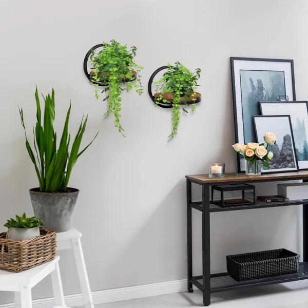 Čierna Ebro Rustic loft kovová nástenná kvetinová krabica