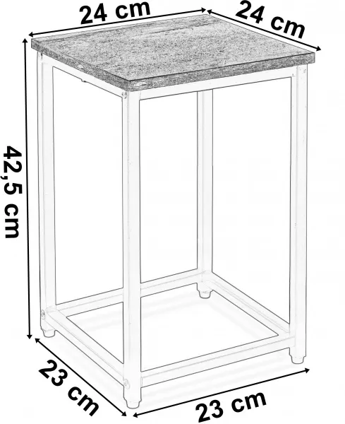 TZB Stojan na kvety Loft Arben 40 cm čierny/dub