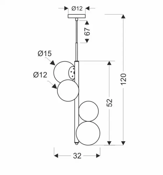 Závesná lampa CORDEL 4xG9