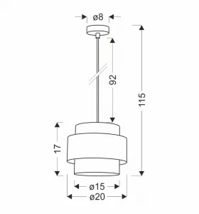 Závesná lampa HARE 1xE27 Candellux