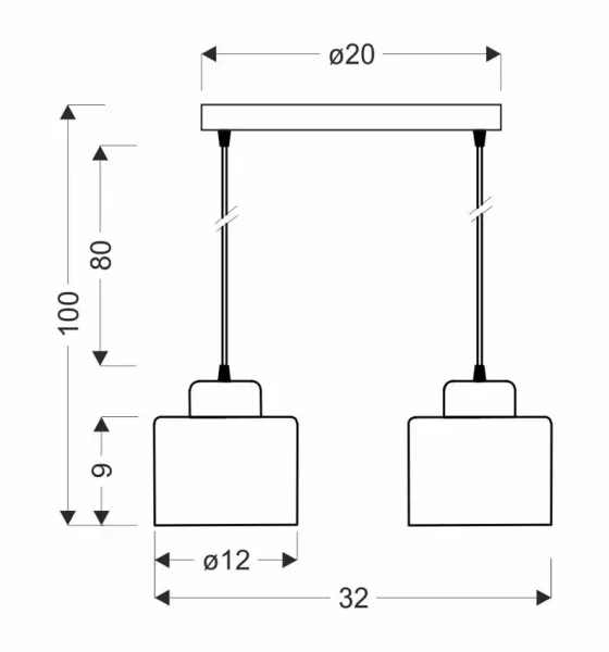 Závesná lampa WAMA 2xE27 Candellux