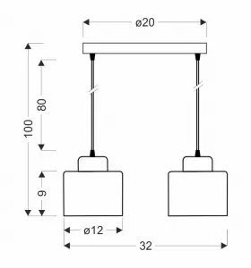 Závesná lampa WAMA 2xE27 Candellux