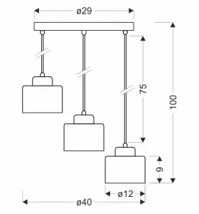 Závesná lampa WAMA 3xE27 Candellux