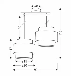 Závesná lampa HARE 2xE27 Candellux