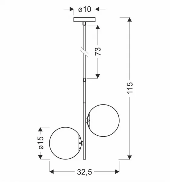 Závesná lampa DUO 2xE14