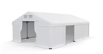 Skladový stan 5x10x2,5m strecha PVC 560g/m2 boky PVC 500g/m2 konštrukcie ZIMA PLUS Šedá Šedá Šedá