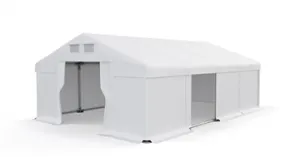 Skladový stan 5x10x2,5m strecha PVC 560g/m2 boky PVC 500g/m2 konštrukcie ZIMA PLUS Šedá Šedá Šedá