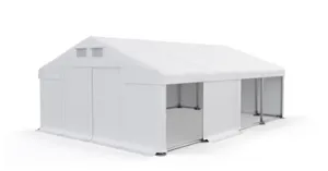 Skladový stan 5x10x2,5m strecha PVC 560g/m2 boky PVC 500g/m2 konštrukcie ZIMA PLUS Šedá Šedá Šedá