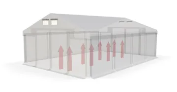 Skladový stan 5x10x2,5m strecha PVC 560g/m2 boky PVC 500g/m2 konštrukcie ZIMA PLUS Šedá Šedá Šedá