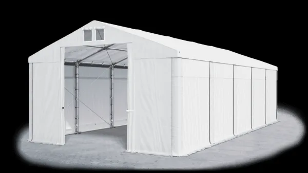 Skladový stan 5x10x2,5m strecha PVC 560g/m2 boky PVC 500g/m2 konštrukcie ZIMA PLUS Šedá Šedá Šedá