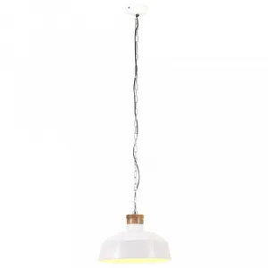 Závesná lampa biela / mangovníkové drevo Dekorhome 58 cm