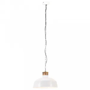 Závesná lampa biela / mangovníkové drevo Dekorhome 58 cm