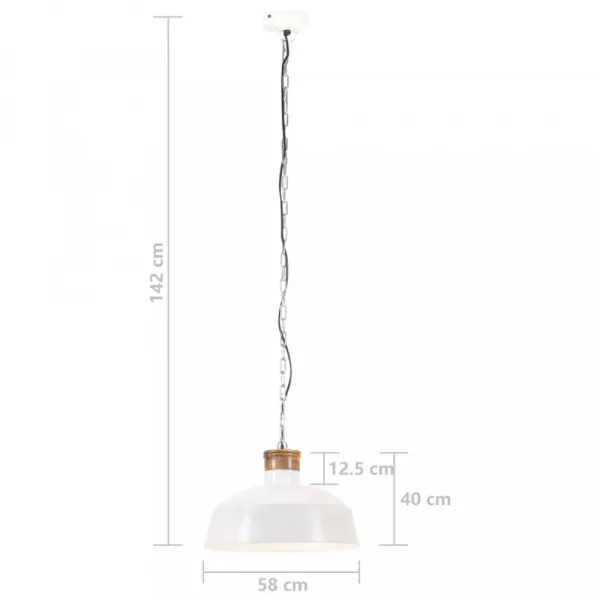 Závesná lampa biela / mangovníkové drevo Dekorhome 58 cm