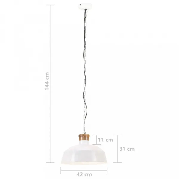 Závesná lampa biela / mangovníkové drevo Dekorhome 58 cm