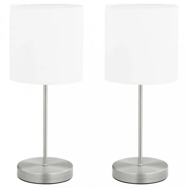 Stolná lampa 2 ks biela / strieborná Dekorhome
