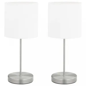 Stolná lampa 2 ks biela / strieborná Dekorhome
