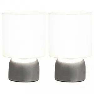 Stolná lampa 2 ks biela / strieborná Dekorhome