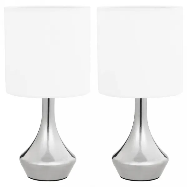 Stolná lampa 2 ks biela / strieborná Dekorhome