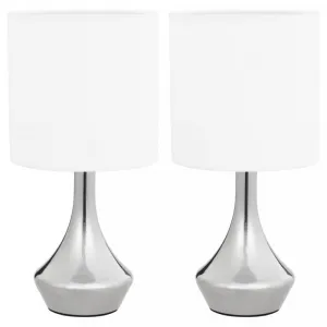 Stolná lampa 2 ks biela / strieborná Dekorhome