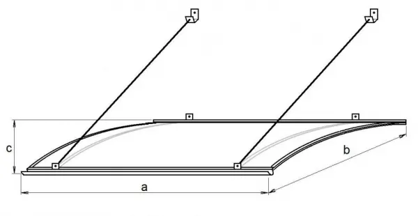 Strieška nad dvere 197/82 antracit Dekorhome