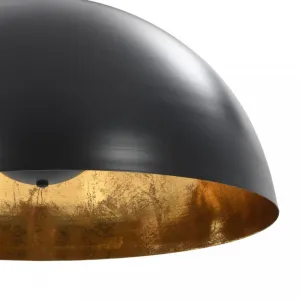 Závesná lampa 2 ks čierna / zlatá Dekorhome 40 cm