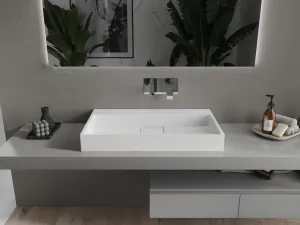 MEXEN - Ava umývadlo na dosku liaty mramor B/O 80 x 46, biela 23018000