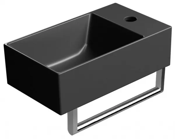 GSI - KUBE X keramické umývadlo 40x23cm, pravé/ľavé,  čierna mat 9484126