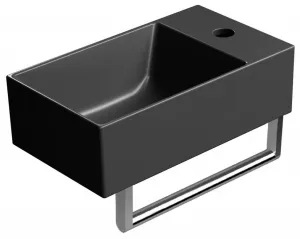 GSI - KUBE X keramické umývadlo 40x23cm, pravé/ľavé,  čierna mat 9484126