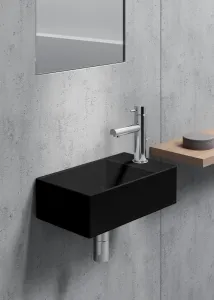 GSI - KUBE X keramické umývadlo 40x23cm, pravé/ľavé,  čierna mat 9484126