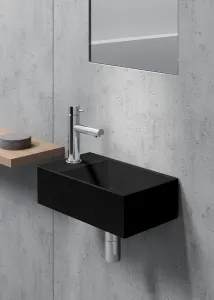 GSI - KUBE X keramické umývadlo 40x23cm, pravé/ľavé,  čierna mat 9484126