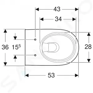 Geberit Selnova - Závesné WC, 530x360 mm, Rimfree, biela 501.545.01.1