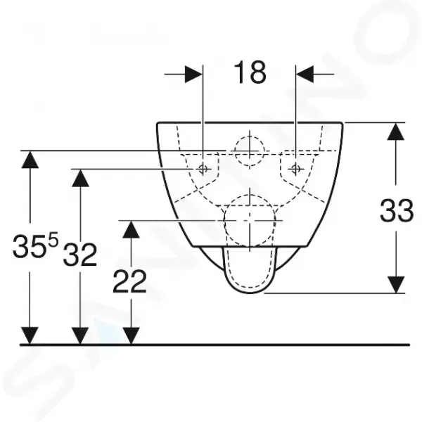 Geberit Selnova - Závesné WC, 530x360 mm, Rimfree, biela 501.545.01.1