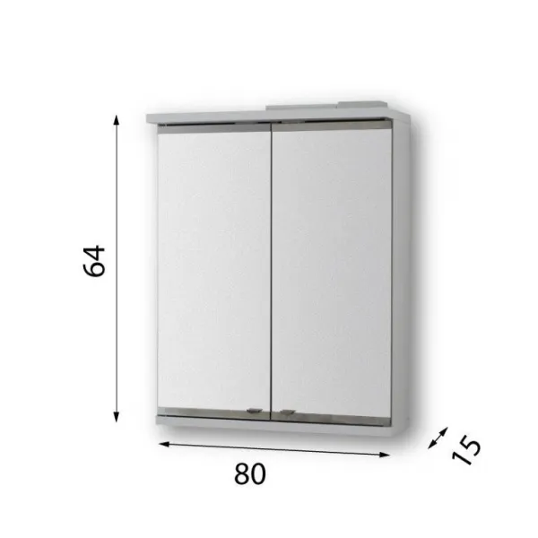 OLSEN SPA - Vrchný zrkadlová skrinka NICE s LED osvetlením - Rozmery skriniek - 80 × 64 × 15 cm OLNNIC80