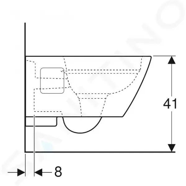 Geberit Selnova Square - Závesné WC, 540x350 mm, Rimfree, biela 501.546.01.1