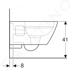 Geberit Selnova Square - Závesné WC, 540x350 mm, Rimfree, biela 501.546.01.1