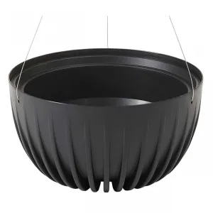 HowHomely Závesný kvetináč STRIPPED ECO 24 cm čierny