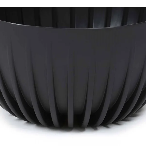 HowHomely Závesný kvetináč STRIPPED ECO 24 cm čierny