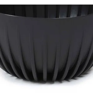 HowHomely Závesný kvetináč STRIPPED ECO 24 cm čierny