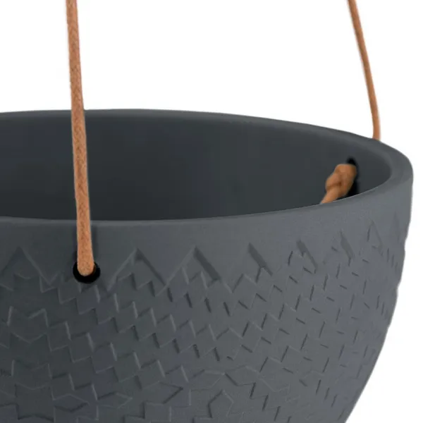 AmeliaHome Závesný kvetináč Lokai čierny, veľkosť 15,4x15,4x10