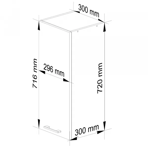 Ak furniture Závesná kuchynská skrinka Olivie W 30 cm biela