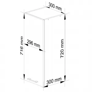 Ak furniture Závesná kuchynská skrinka Olivie W 30 cm biela