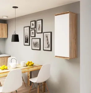 Ak furniture Závesná vitrína Star 40 cm sonoma/biela