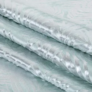 Záves AmeliaHome Velvet Silver Leaves s priechodkami 140x245 cm mätový, veľkosť 140x245