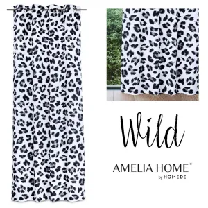 Záves AmeliaHome Wild s priechodkami 140x250 cm čierno-biely