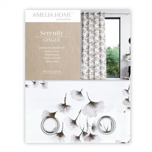 Záves AmeliaHome Serenity s priechodkami 140x250 cm biely/hnedý