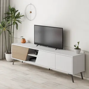 TV stolík Houseland FIONA 180 cm biely/dub safírový
