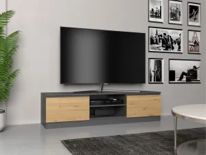 TP Living TV stolík Malwa 140 cm antracit/dub artisan