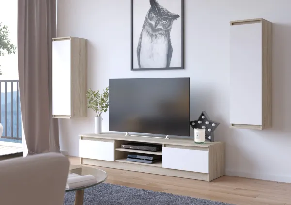 Ak furniture TV stolík Ronon 160 cm sonoma/biely