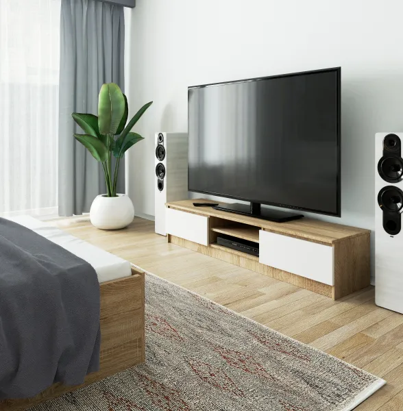 Ak furniture TV stolík Ronon 160 cm sonoma/biely