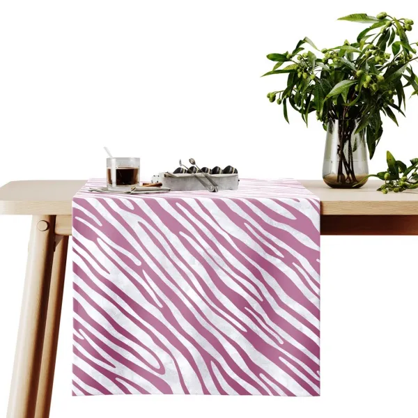 Obrus AmeliaHome FUN biela/ružová 40 x 140 cm